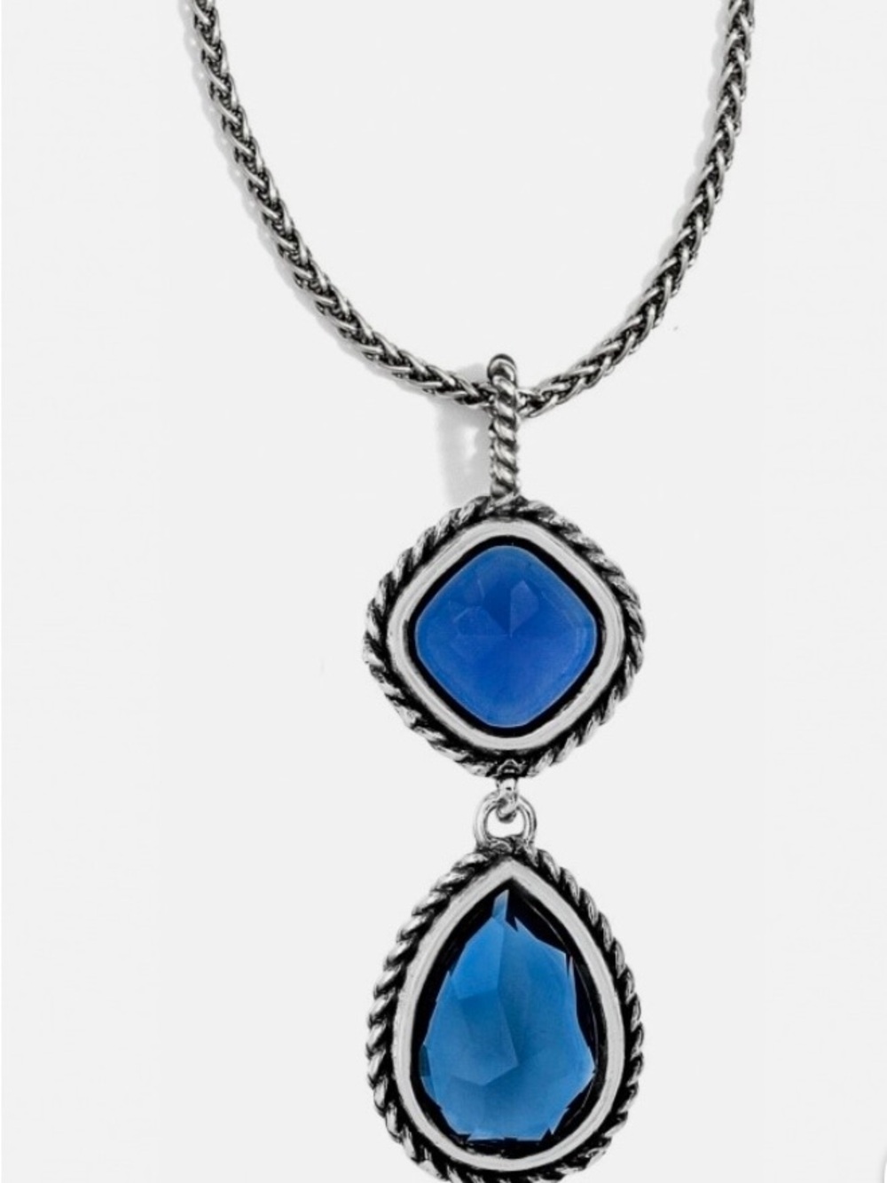 Brighton Your True Colors blue Joyful necklace NWT and quilted pouch JL4423